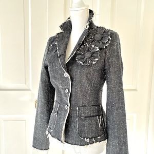 Moschino denim raw edge short jacket 40